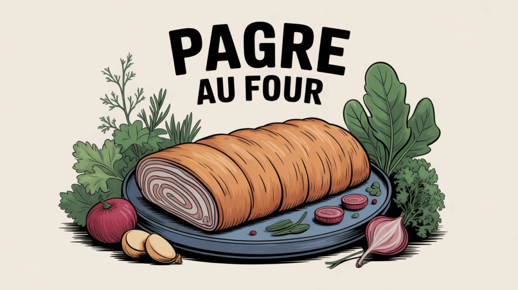 Pagre au four entier doré avec légumes