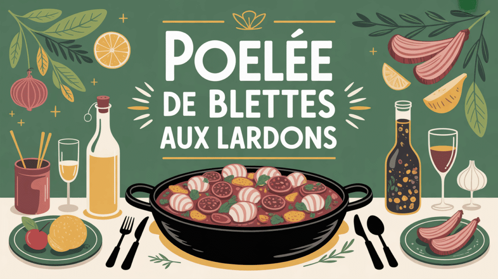 Poêlée blettes lardons ambiance terroir lyonnais