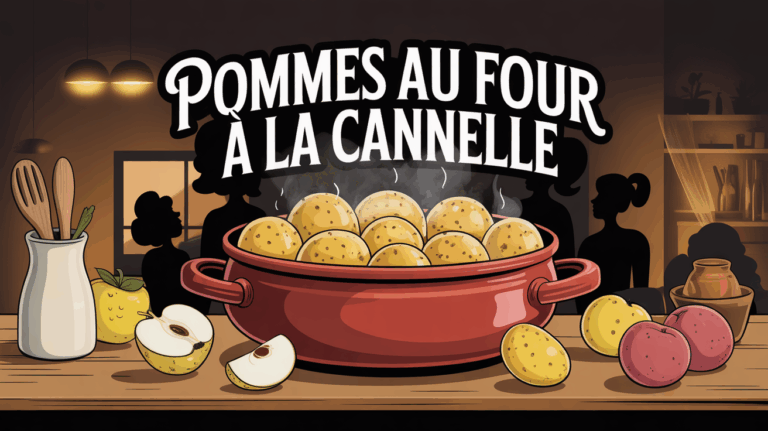 Plat de pommes au four à la cannelle ambiance chaleureuse