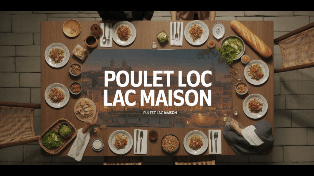 Table conviviale avec poulet loc lac maison et ingrédients frais