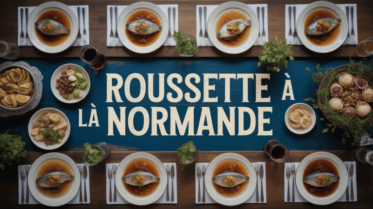 Grande table dressée roussette à la normande ambiance conviviale