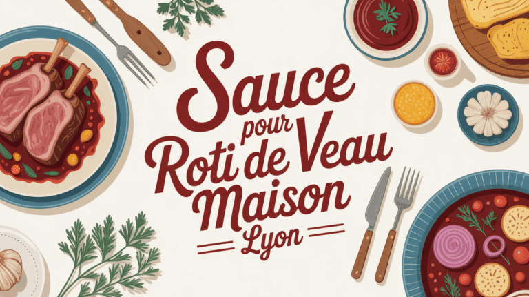 plat roti veau sauce maison ustensiles herbes fraiches lyon