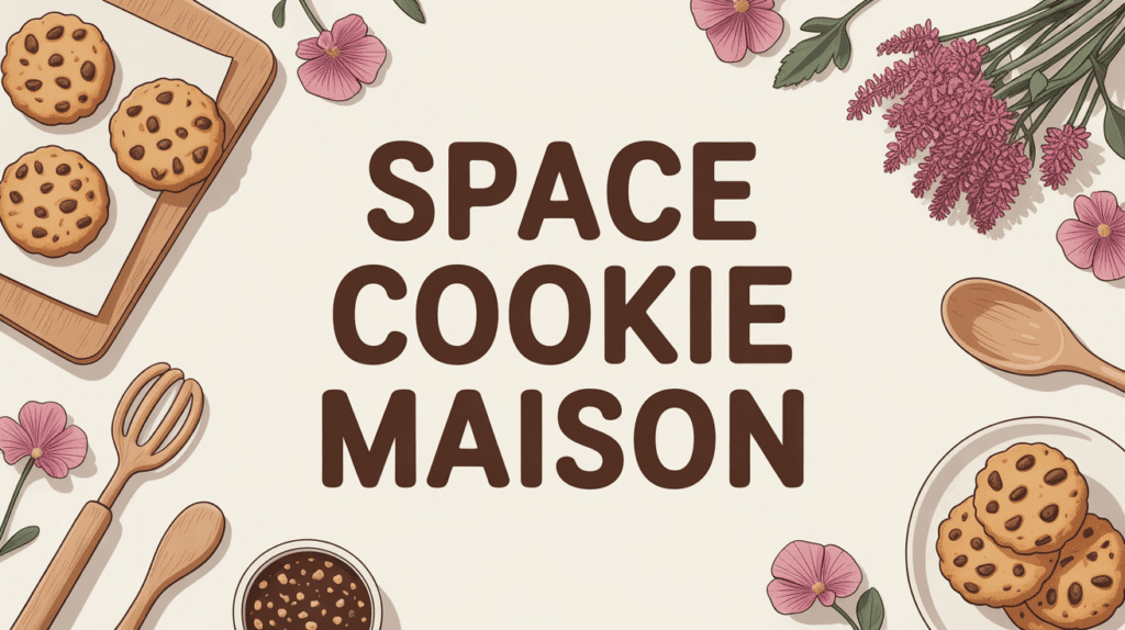 illustration space cookie maison avec cookies et chanvre