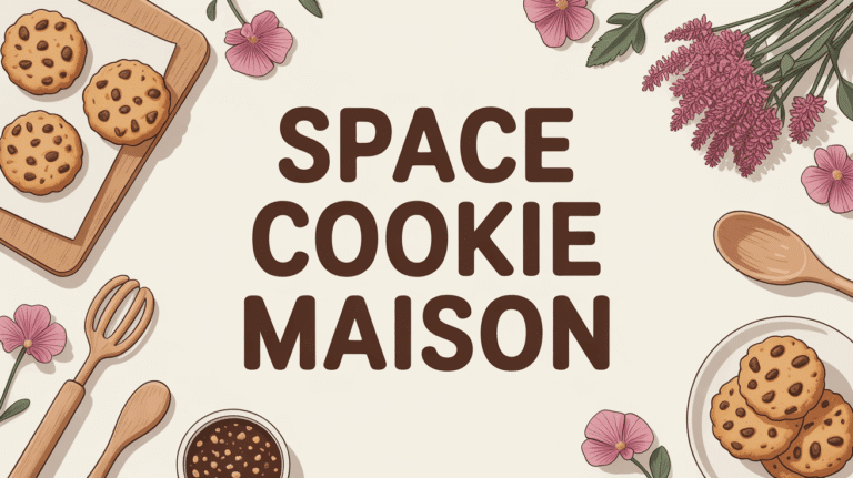 illustration space cookie maison avec cookies et chanvre