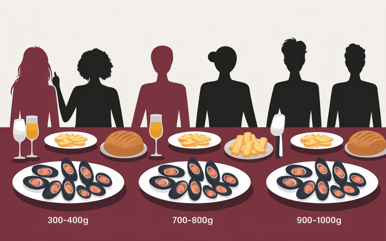 Illustration portions moules par convive