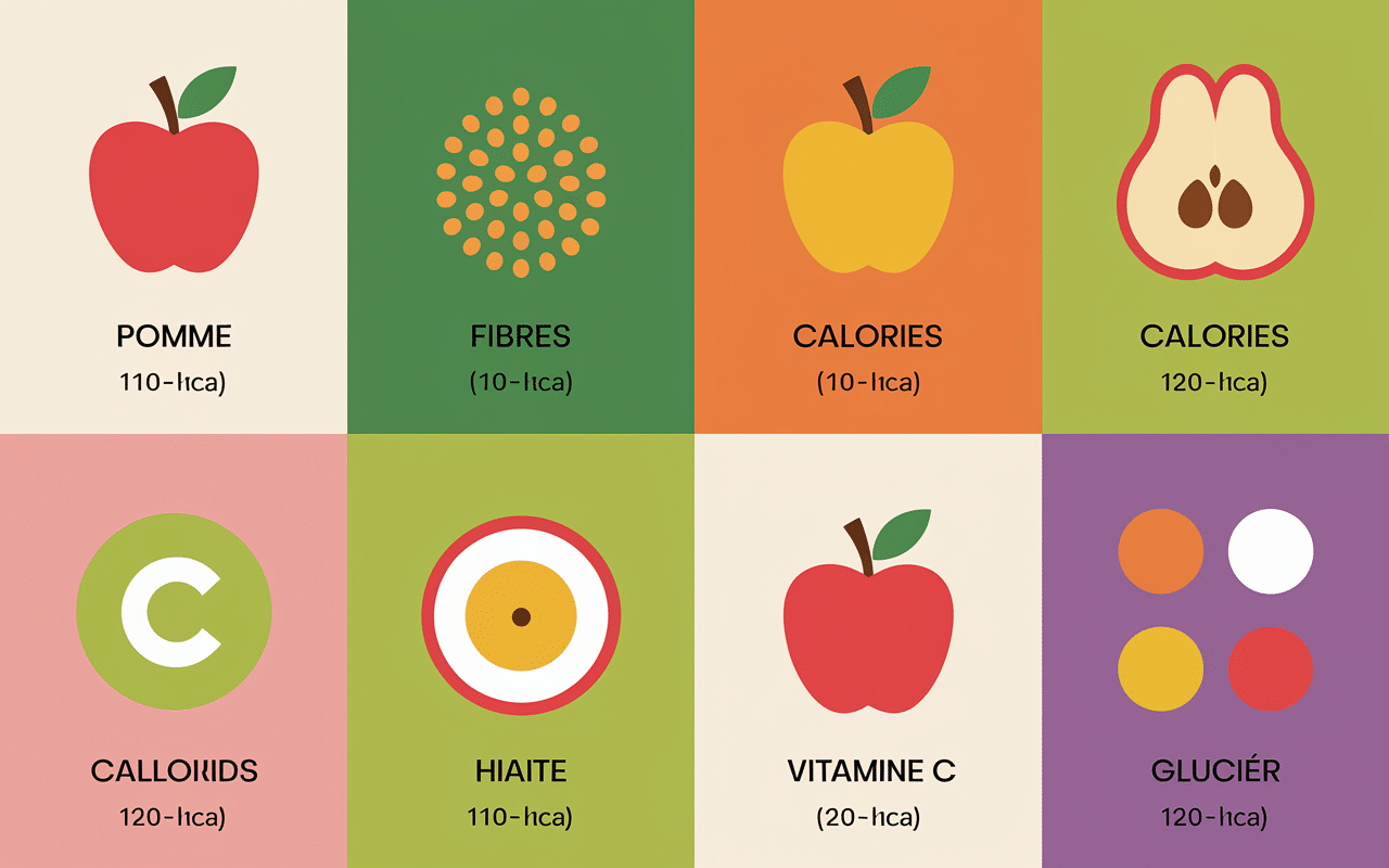 Tableau nutrition pommes au four à la cannelle