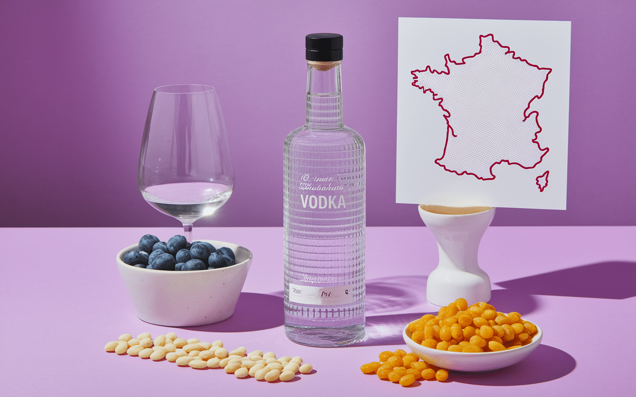 Vodka Ciroc et raisins Ugni blanc sur carte France