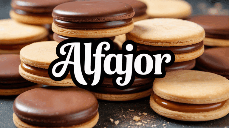 Gros plan alfajor biscuit recette lyon