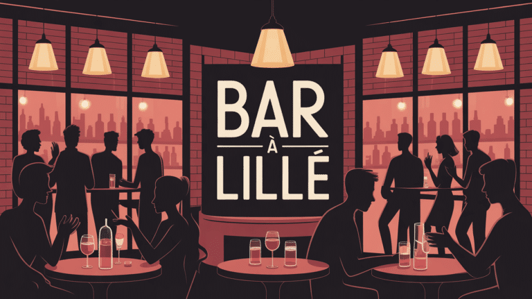 scene chaleureuse bar a Lille ambiance urbaine groupes verres