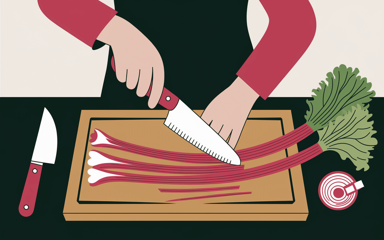 preparation rhubarbe maison coupe epluchage tiges lyon