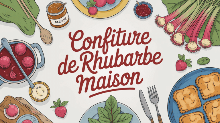 illustration confiture rhubarbe maison bocaux marmite tiges lyon
