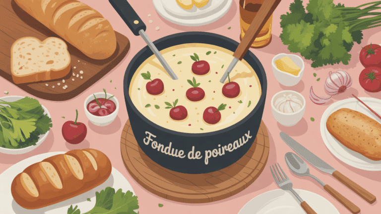 plat fondue de poireaux cremeuse sur table familiale