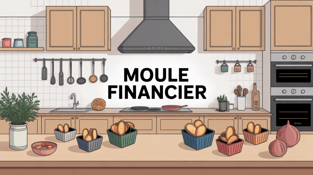 moule financier silicone et fer blanc sur cuisine lyonnaise