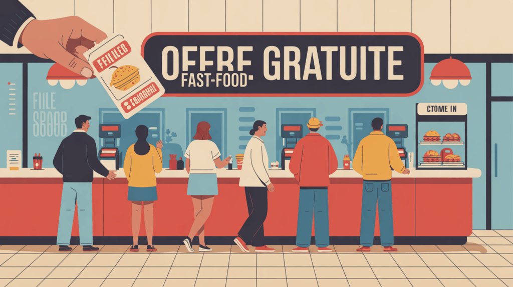 offre gratuite burger king fast-food ticket caisse