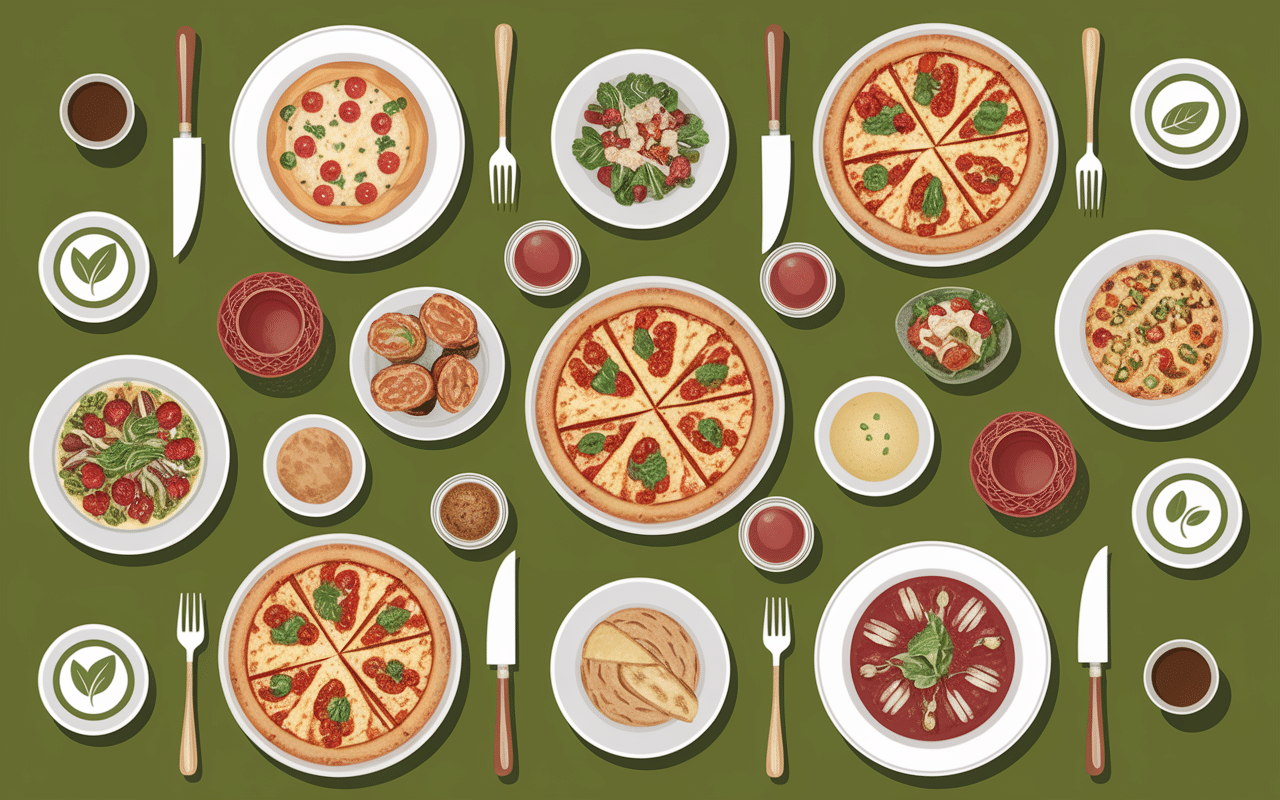restaurant italien caen menu pizzas pates vegan