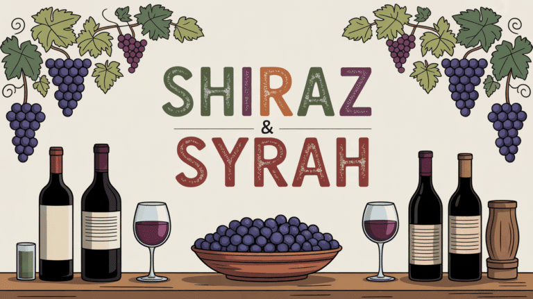Shiraz Syrah bouteilles verres vin rouge vignoble