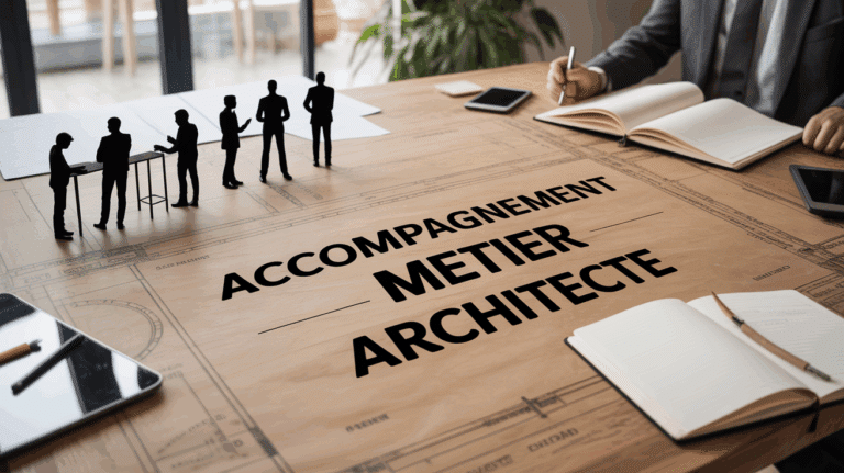 architectes discutent autour plan travail accompagnement metier
