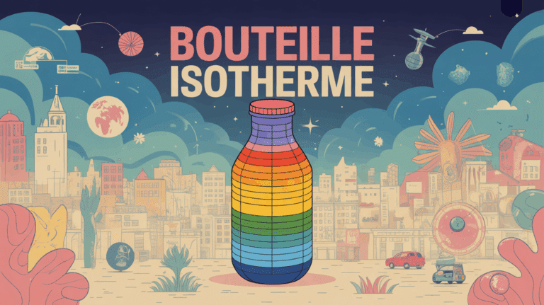 Bouteille isotherme debout fond ville ecologique adventure
