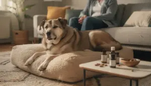 Chien détendu soin CBD maison