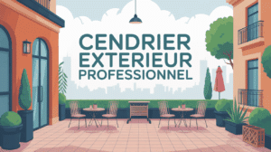 cendrier exterieur professionnel sur terrasse urbaine propre