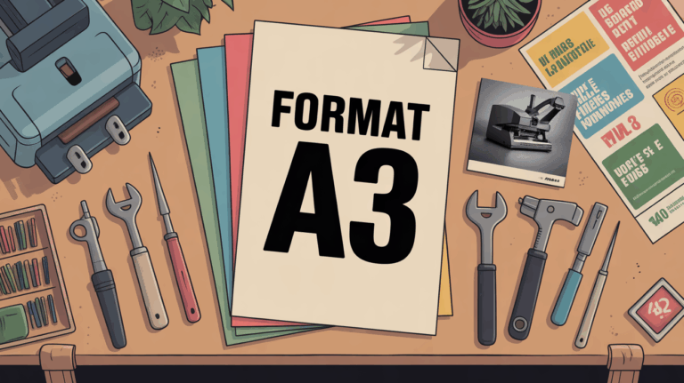 Vue table artisan avec format A3 A4 A2 outils impression Lyon
