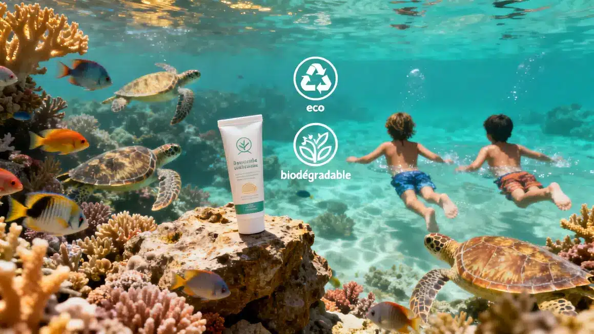 Crème solaire bio récif corail écologique