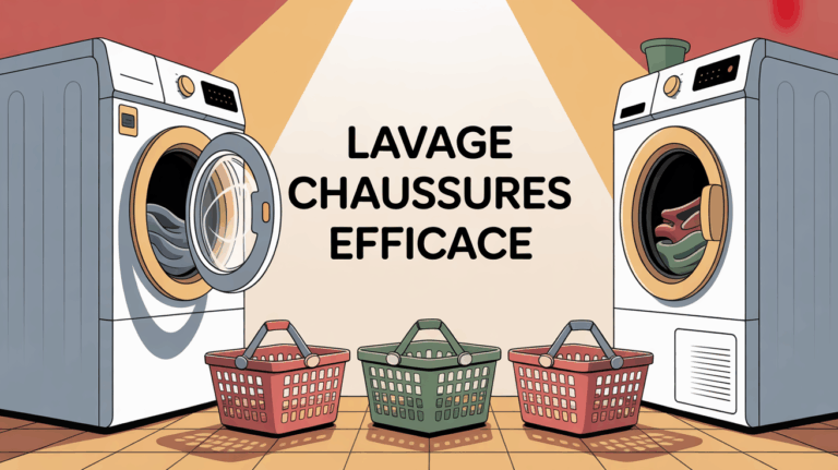 Lavage chaussures efficace en machine illustration lumineuse