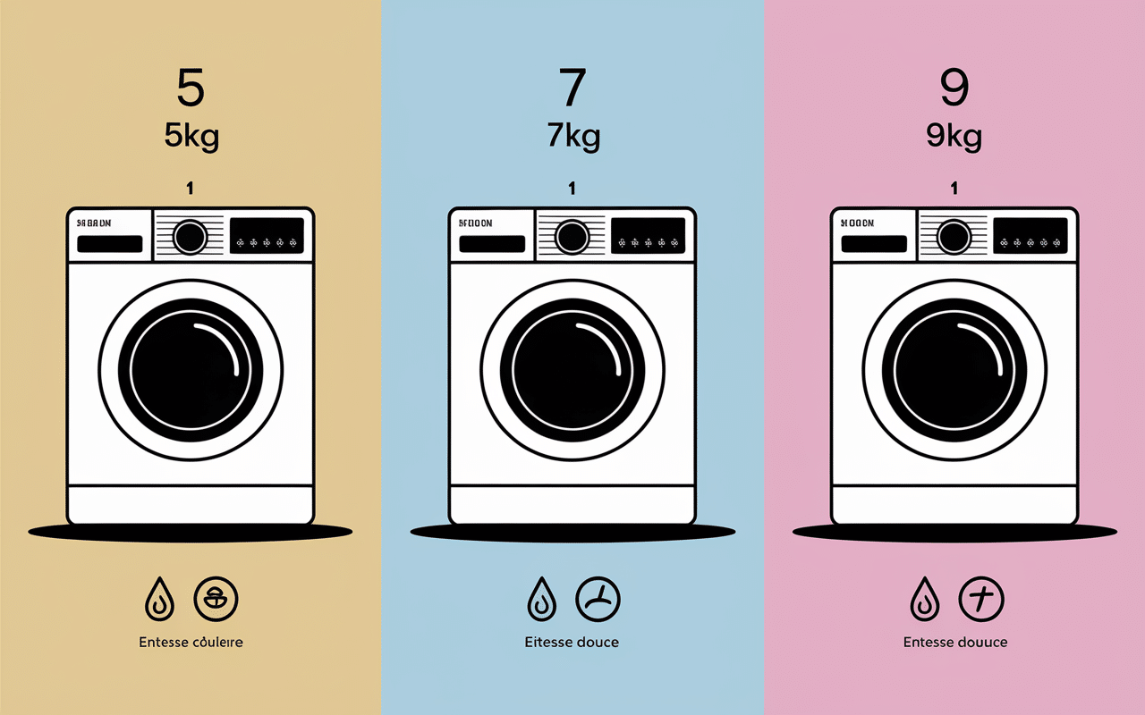 Comparatif gamme lave linge Indesit capacites pictogrammes economique