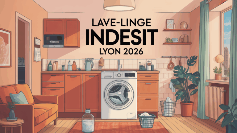 Lave linge Indesit moderne dans appartement familial Lyon