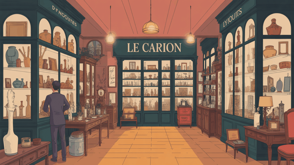 Vitrine Le Carion antiquités Lyon