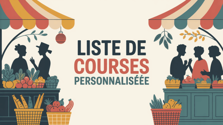 Illustration marché Lyon liste de courses personnalisée