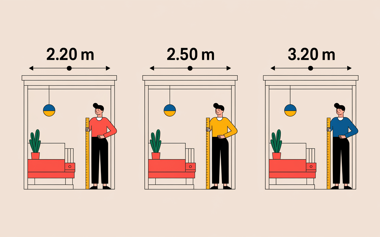 Schéma normes hauteur sous plafond Lyon