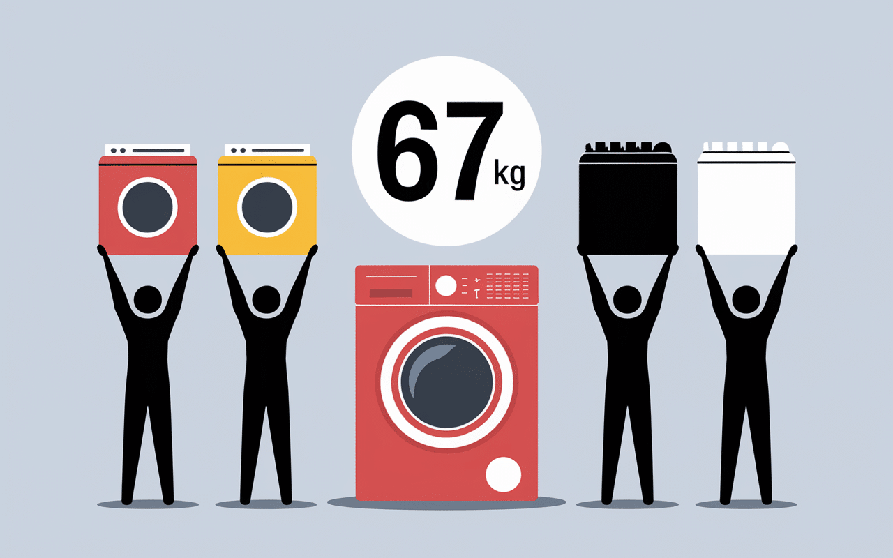 machine a laver cote poids 67kg silhouettes demenagement