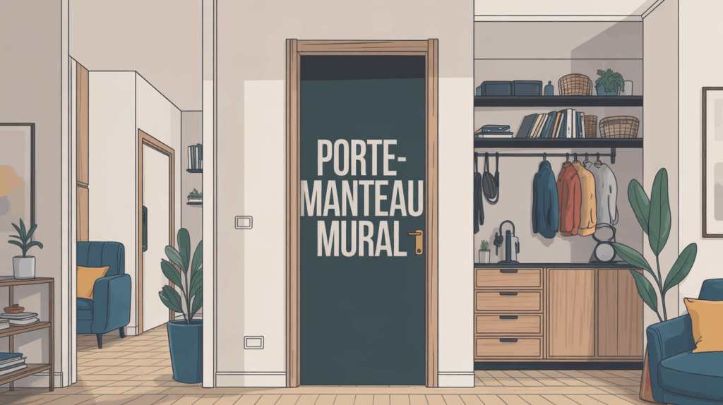 Porte manteau mural moderne dans entrée organisée