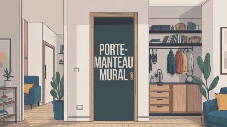 Porte manteau mural moderne dans entrée organisée