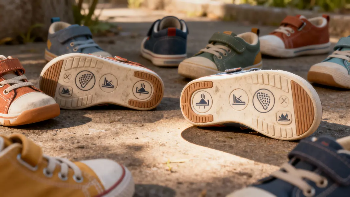 zoom semelles chaussures souples premiers pas enfant