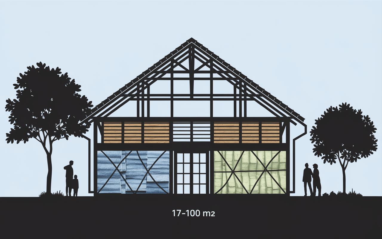 Vue éclatée structure yourte éco tradition 17 100m2
