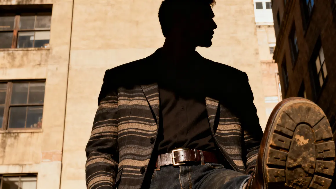 Homme grande taille blazer motifs et accessoires volumineux