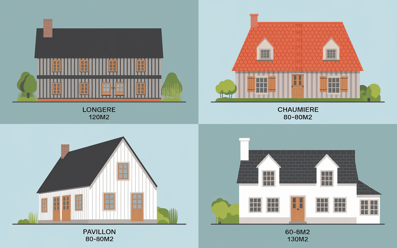 Tableau styles maisons bretonnes longere chaumiere pecheur neo-bretonne