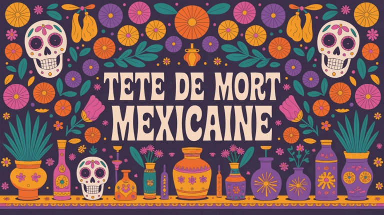 etagere salon calaveras mexicaines couleurs fleurs objets artisanaux