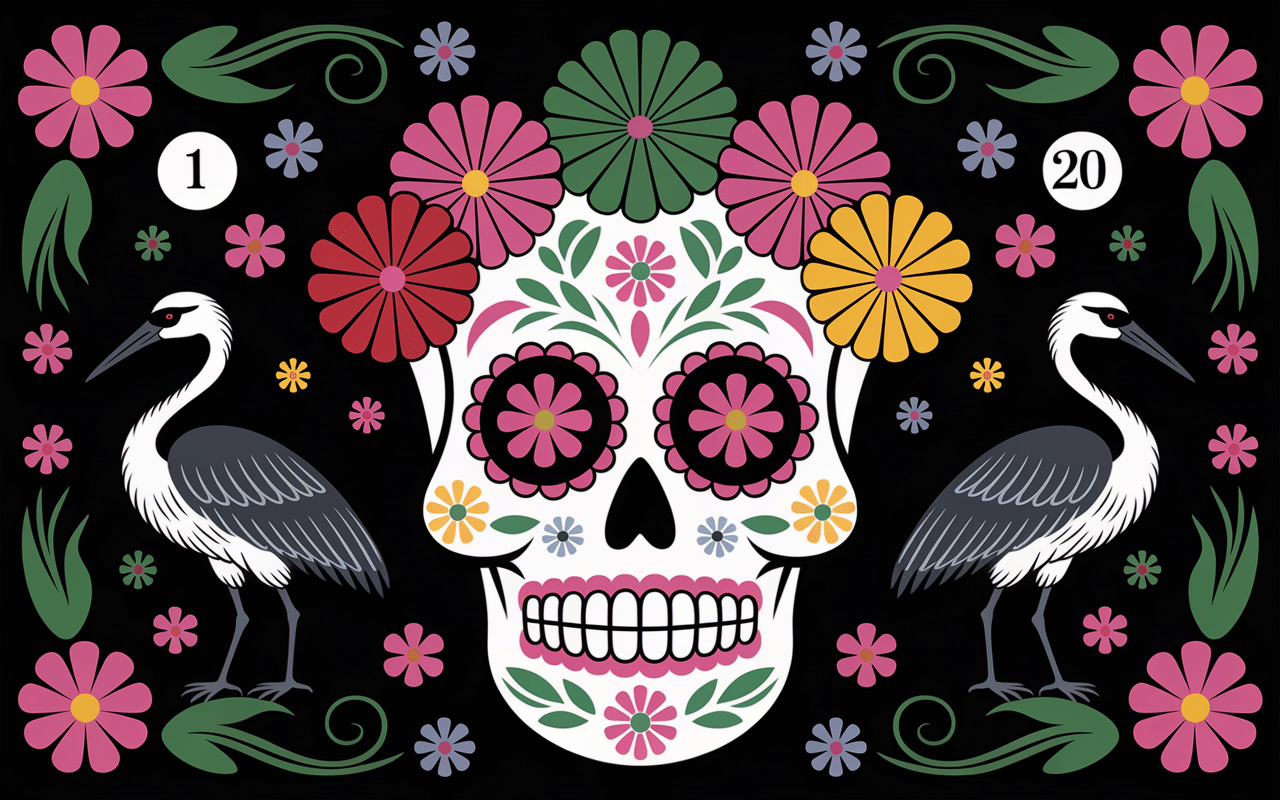 calavera mexicaine coloree crane gothique contraste