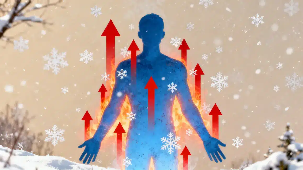 Schéma thermogenèse corps humain hiver