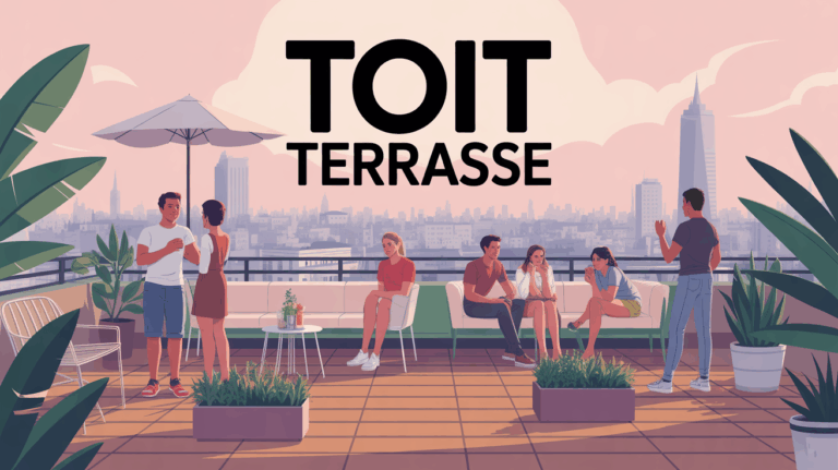 illustration toit terrasse lyon ambiance rooftop urbaine
