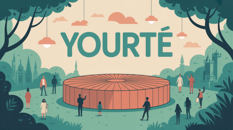 Grande yourte ronde à Lyon espace vert ambiance chaleureuse