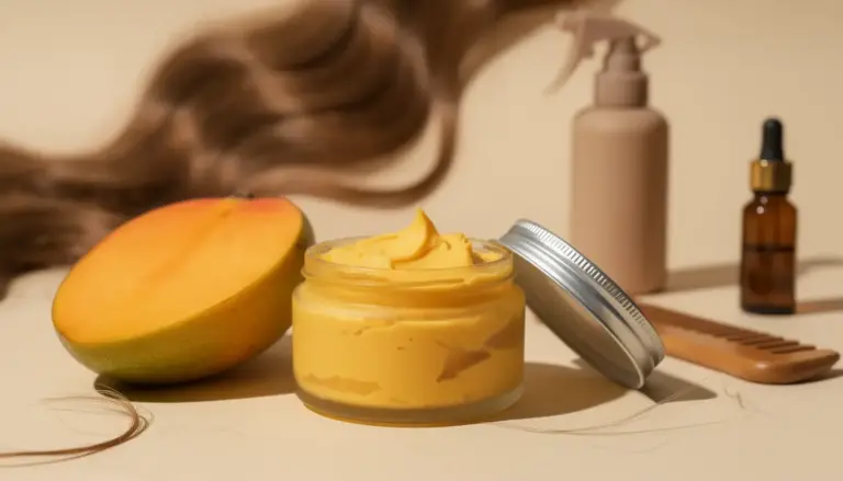 pot beurre de mangue cheveux texture dorée mangue fraîche