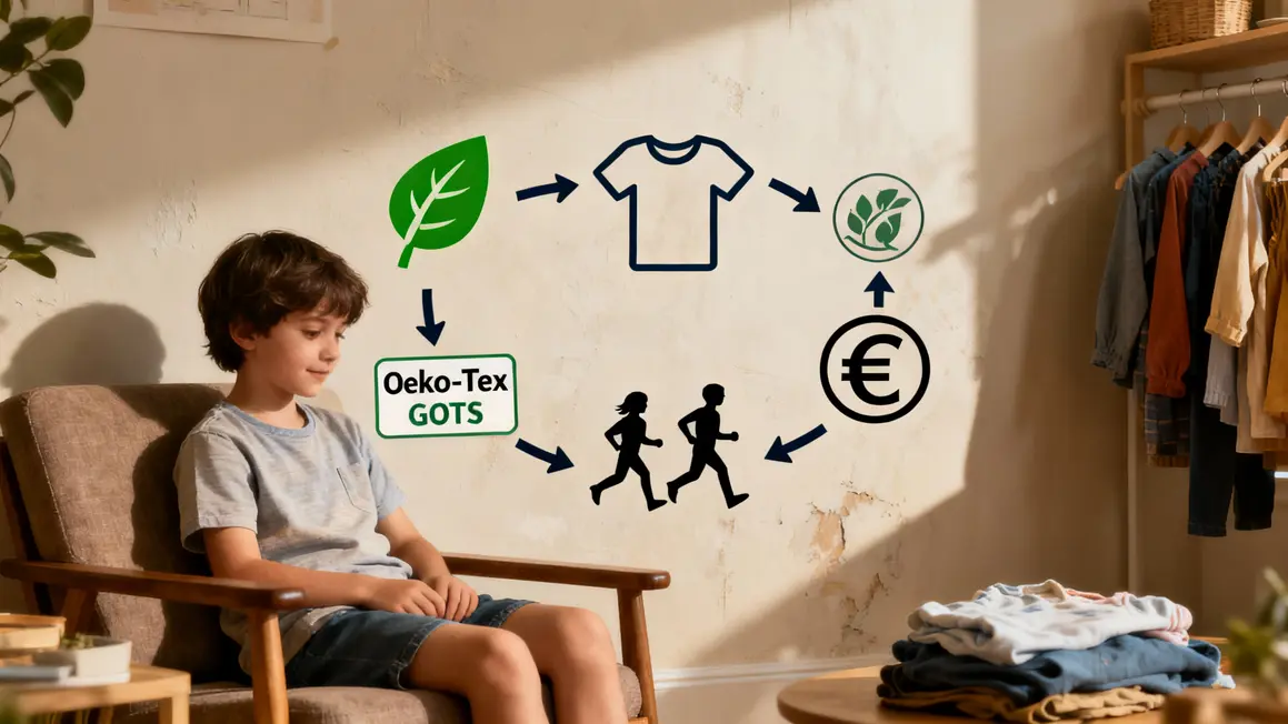 Pictogrammes critères choix vêtements enfants écologie bio