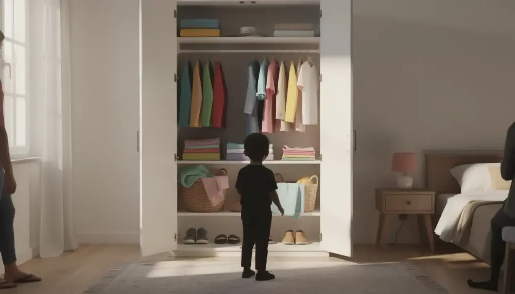 Silhouette enfant garde-robe vêtements autonomie