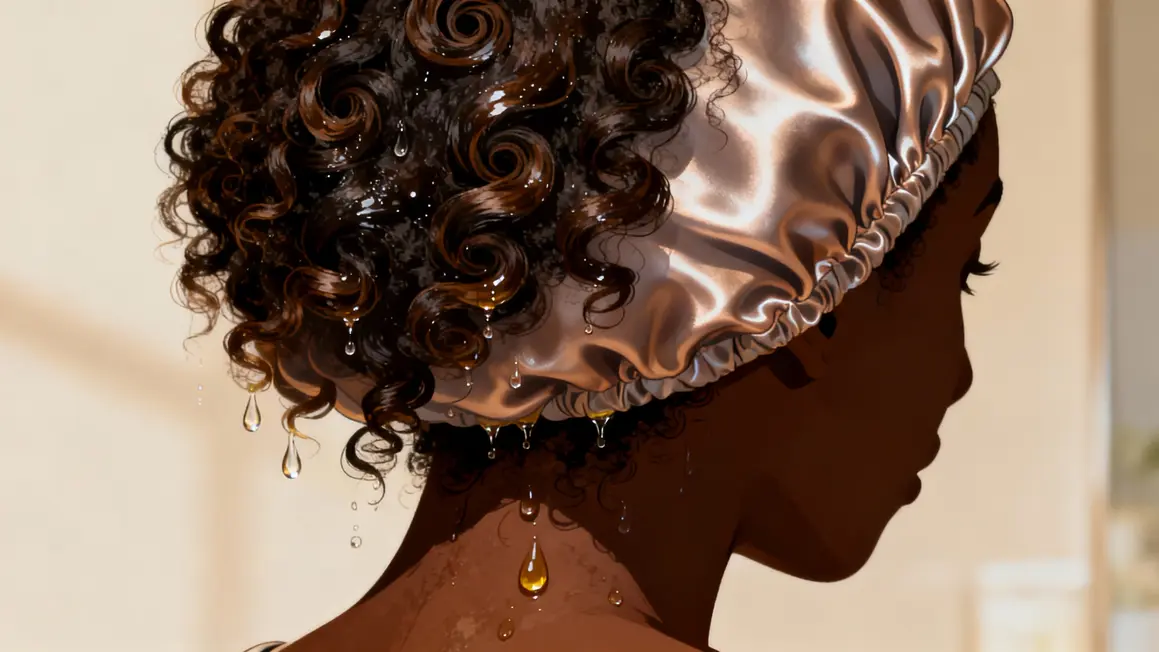 Illustration soin hydratant et protecteur pour cheveux crépus