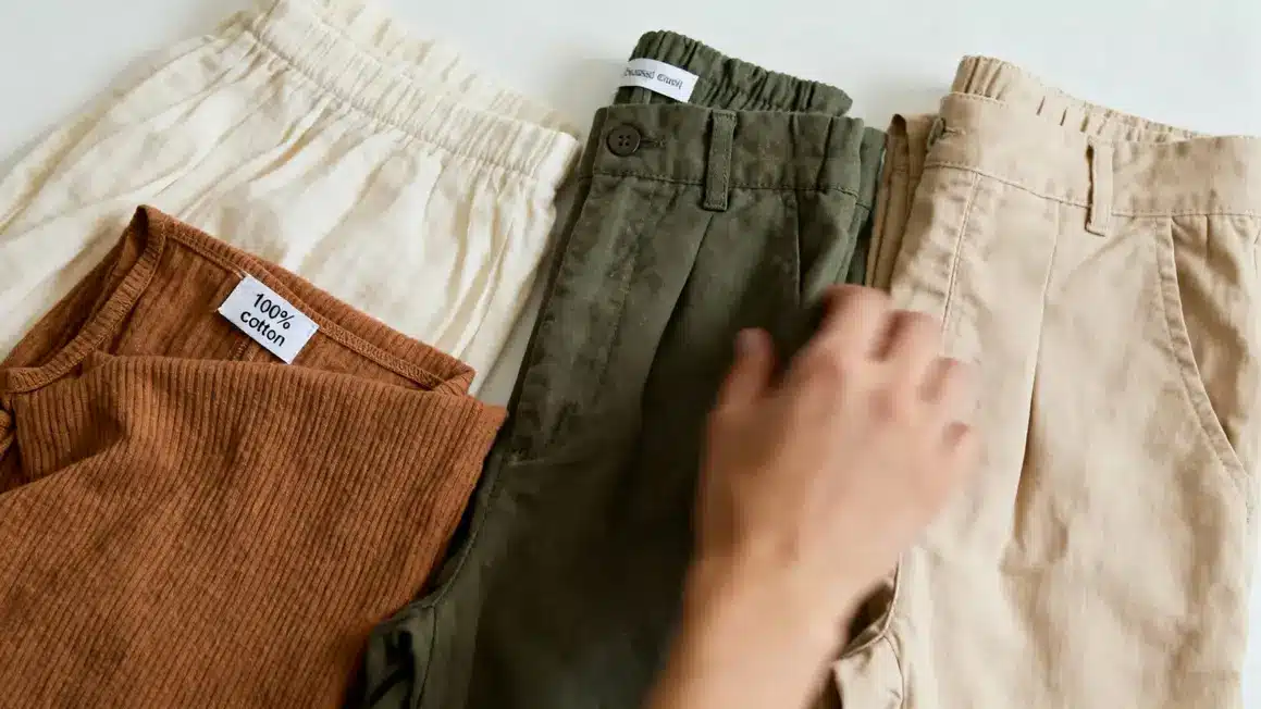 tissus pantalons bébé coton bio