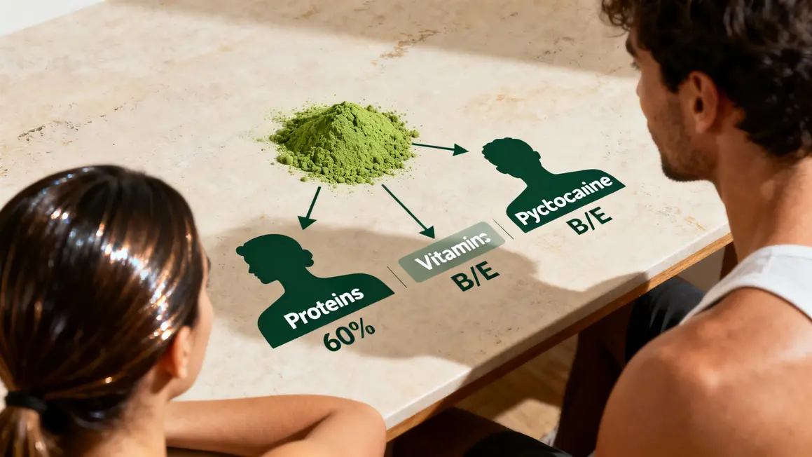 infographie nutriments spiruline peau cheveux